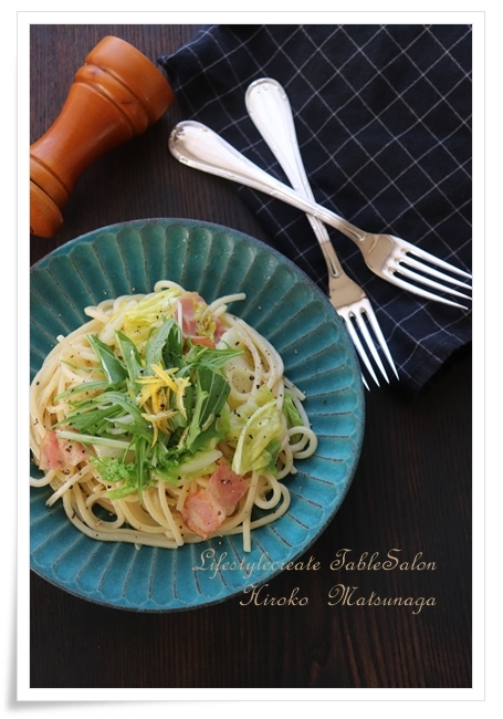 白菜と柚子のスパゲティーのサムネイル画像のサムネイル画像